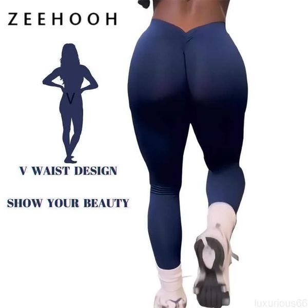 Leggings Leggings para mujer Nuevo Active V Back Sport Yoga Leggings Mujeres Push Up Gym Suit Sexy Body Sculpting Quick Dry brasileño Scrunch Back