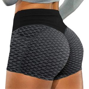 Legging Dames Naadloze korte legging Skinny Fitness Hoge taille shorts met zak Gym Sport Bubble Butt Push Up Vrouwelijke zomerlegging