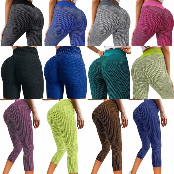 Leggings Yoga Célèbre TikTok Pantalons pour femmes Taille haute Contrôle du ventre Booty Bubble Hip Lifting Entraînement Collants de course yujia y2cn #