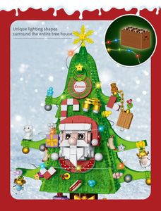 Lepin Blocks Happy Christmas Tree House Compatible Micro Drill Small Particle Building Block Assembly Toys pour les cadeaux de Noël des enfants
