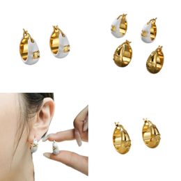 Créateur de loisirs bijoux boucle d'oreille cerceau luxueux boucles d'oreilles huggie pour woams hommes 18 carats plaqué or cercle cerceau ohrringe amant cadeau zh204 H4