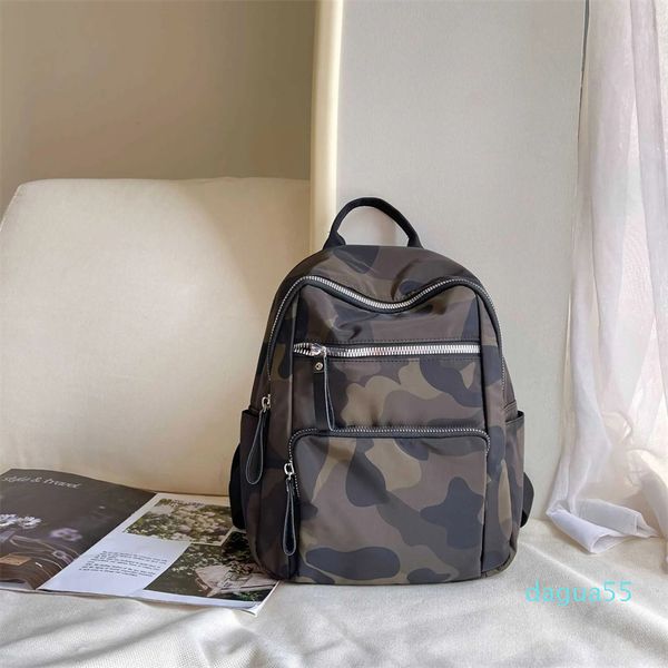 Sac à dos antivol pour femmes, mode loisirs, camouflage de printemps, tissu en nylon imperméable, sac à bandoulière léger