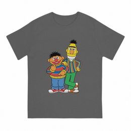 Ocio Amigos Camiseta Hombres Cuello redondo 100% Cott Camisetas Sésamo Street 80s Serie de TV Camisetas de manga corta Ropa impresa 06sF #