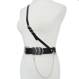 Leisure One Shouled Sling Riemen Punk Style Rok Riem European American Decoratieve Ketting Tassel Tailleband