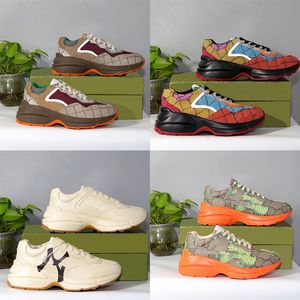 Leisure Shoes Designer Tennis Ladies Outdoor Sports Retro Do Old Walking Leather Printing Retro Sneakers Classic Men's Dikke zolen