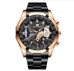 Leisure Sport Pointer luminoso de acero inoxidable Reloj Watch Satrings Calendar Smart Wristwatches Vavavoom Brand2878758