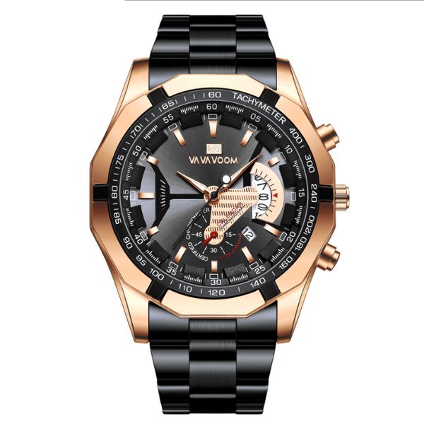 VAVAVoom – montre-bracelet intelligente pour hommes, Sport de loisirs, pointeur lumineux, en acier inoxydable, à Quartz, calendrier, marque