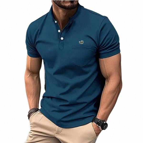 Sports de loisirs Nouveaux polos à manches courtes pour hommes Offres spéciales Col montant Pull quotidien Été Fi Vêtements pour hommes v7mB #