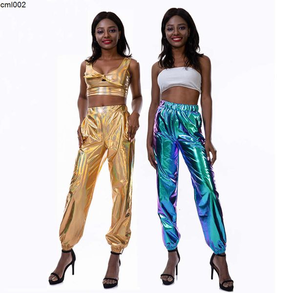 Leisure Sports Street Hip Hop Party Shiny Magic Pants Hologram Laser lâche