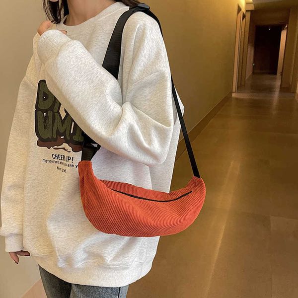 Bolsas de cintura de ocio Bolso de mujer Otoño Invierno Nuevo producto Internet de Corea del Sur Núcleo de luz roja Hombro de felpa Axila Pecho cruzado simplificado