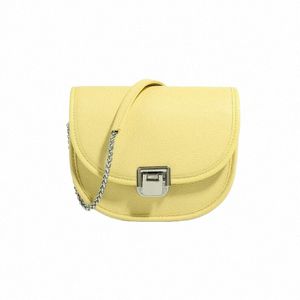 Loisirs jaune petit sac de selle 100% véritable cuir de vache femmes sac à bandoulière Ins Chic chaîne conception bleu femme sac à bandoulière K1I3 #