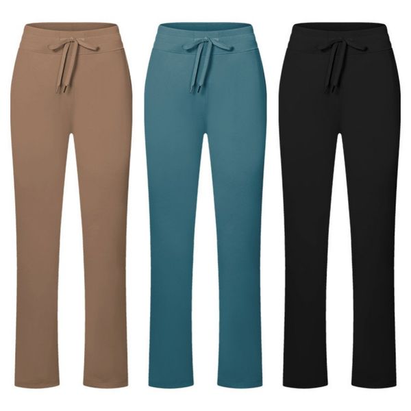 Loisirs Yoga taille haute printemps/été coupe ajustée pendentif Tube droit pantalon à jambes larges taille haute pantalon de Yoga Anti-roulis