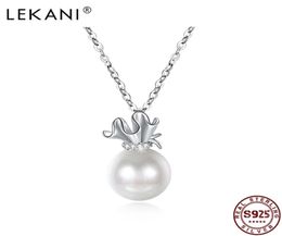 Lekani 925 Sterling Silver Women039 Perl Pendant Collier Luxury Zircon Fine bijoux Fashion Exquise Envoyer des amis Engagemen4816301