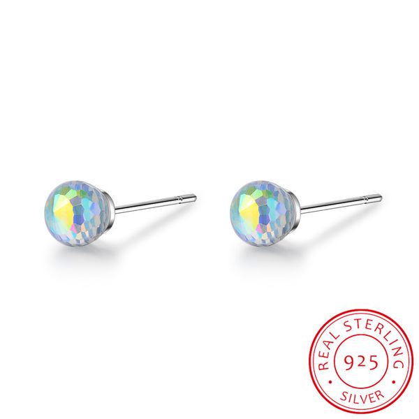 LEKANI, cristales de Swarovski, bisutería clásica de Plata de Ley 925, bola de cuentas colorida, pendientes minimalistas para mujer, Brincos