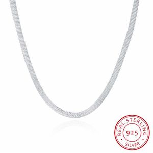 Lekani Mesh Snake Chain Choker Ketting Cool heren Fijne Sieraden 4mm 50cm 925 Sterling Zilver Ronde 20inchs Chains2666