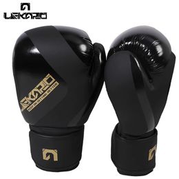 Lekaro 12oz Gants de boxe de combat Gants vides pour hommes et femmes Gants respirants de combat gratuits Équipement de gants d'entraînement de combat 240125