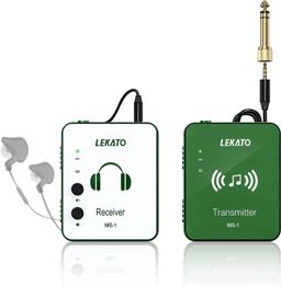 Lekato draadloos IEM-systeem met zenderontvanger draadloos in-ear monitor System 2,4 GHz automatisch voor Studio Live MS-1G 240411