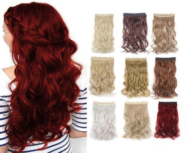 Lelinta 24quot rizado 34 extensiones de cabello sintético de cabeza completa Clip onin postizos 5 Clips 155g rojo vino 2202082158187