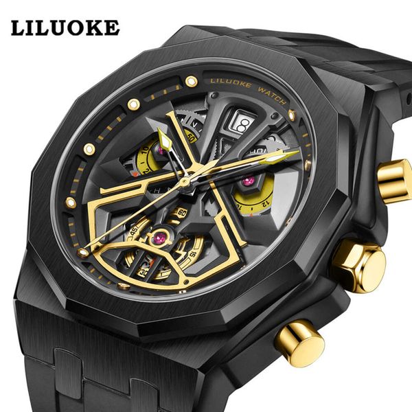 Montre à quartz multifonctionnelle étanche Lelock High End Glow pour hommes