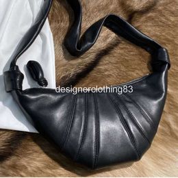 Lemair Cross Body dumplings bags Cow Horn Bun Kesong Sheepskin Shoulder Oblique Span Dumpling Small Leather Underarm French Stick handbag