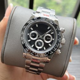 Lemans Mens Watch Daytonas Dhgate 40 mm Automático Mecánico Sapphire Diseñador Reloj 904L Panda de acero inoxidable Dial Montre de Luxe Watches Wristwatches Jason007