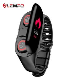 Lemfo M1 nieuwste AI Smart Watch met Bluetooth oortelefoon Hartslagmonitor Smart polsbandje Lange tijd Standby Sport Watch Men9236552