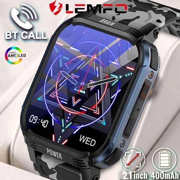 LEMFO hombres llamada Amoled Smartwatch GPS IP68 impermeable deporte reloj inteligente Monitor de salud para Android IOS BT 5,3