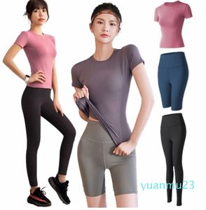 Lemon Align Dames Naadloze Gym Set Korte Fitnessleggings Workout Crop Top Pak Yoga Sportkleding Lady Activewear