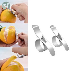 Citroen Citrus Dunschiller Vinger Type Open Sinaasappelschillers Apparaat Roestvrij Staal Oranje Stripper Peeling Keuken Fruitschil Tool BH8211 FF