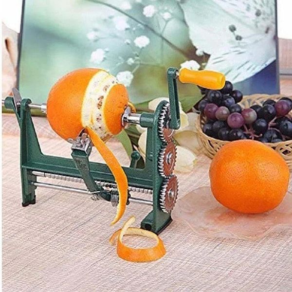 Citron Fruit Peeler Fruit Slicer Machine En Acier Inoxydable Multifonction Légumes Coupe Slicer Rotatif Orange Peel Outil 240105