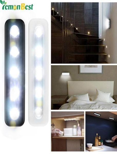 Lemon mini lampe à placard de lumière murale sans fil 5 LED LIGHT DE NIGHT BATTERIE ÉCLAIRAGE POUR SOUS COUISION CARACTURES5329918