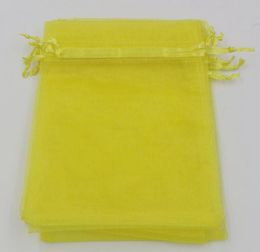 Lemon jaune 7x9cm 9x11cm 13x18cm Organza Bijoux Sacs de pochettes pour le mariage FavorsBeads Accessoires3501071
