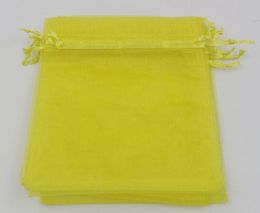 Citron jaune 7x9cm 9x11cm 13x18cm Organza Bijoux pochettes Sacs pour les accessoires de faveurs de mariage 2287485