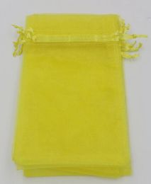 Citron jaune 7x9cm 9x11cm 13x18cm Organza Bijoux pochettes Sacs pour les accessoires de faveurs de mariage 7897578