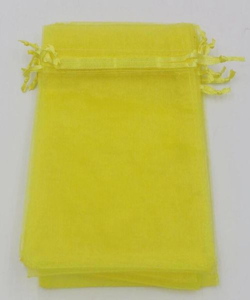 Amarillo limón 7x9cm 9x11cm 13x18cm Bolsas de regalo de regalos de joyas de organza para favores de boda accesorios de cabezas 6276582