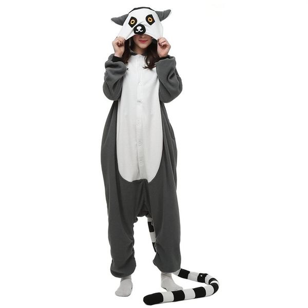 Lémurien – Costume polaire Kigurumi pour femmes et hommes, Costume polaire pour Halloween, carnaval, fête du nouvel an, goutte de bienvenue, 242W