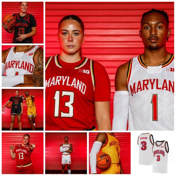 Len Bias Jersey Alex Len Custom 2023 Uniforme Maryland Basketball Jersey Kevin Huerter Jalen Smith Steve Francis Juan Dixon Diamond Miller Maryland Terrapins