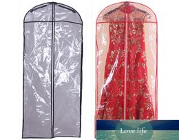 Lengte 150 cm PVC Goedkoop voor trouwjurk Tas Kleding Dust Kleedzakken BRIDAL JACHT TAG Avondskleding Cover M08363397463