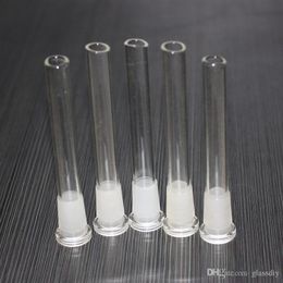 Mini Verre Fumer Pipes Narguilés Nail Downstem Adaptateur Tube Transparent Courbe Huile Bongs D'eau