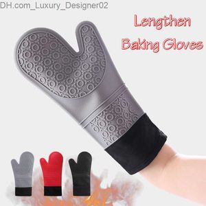 Verleng siliconen ovenhandschoenen Hittebestendige bakhandschoenen Antislip magnetronwant Kookhandschoen voor keukenbarbecue Gants Q230826