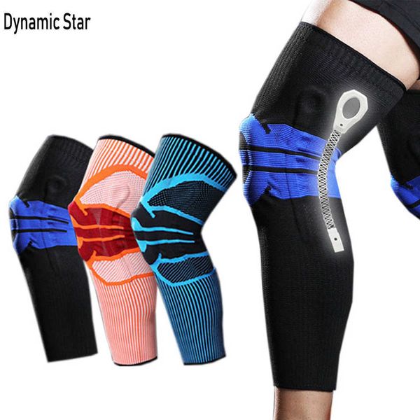 Allonger Sport Genouillères Nylon Silicone Printemps Compression Genouillère Jambe Manches Veau Protecteur Genou Soutien Courir Genouillères Q0913