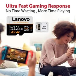 Lenovo High Speed ​​2TB Micro TF SD -kaart 1TB 512 GB 256 GB Klasse10 TF Flash Memory SD -kaart 128 GB Mini SD -kaart voor telefoon/camera/pc