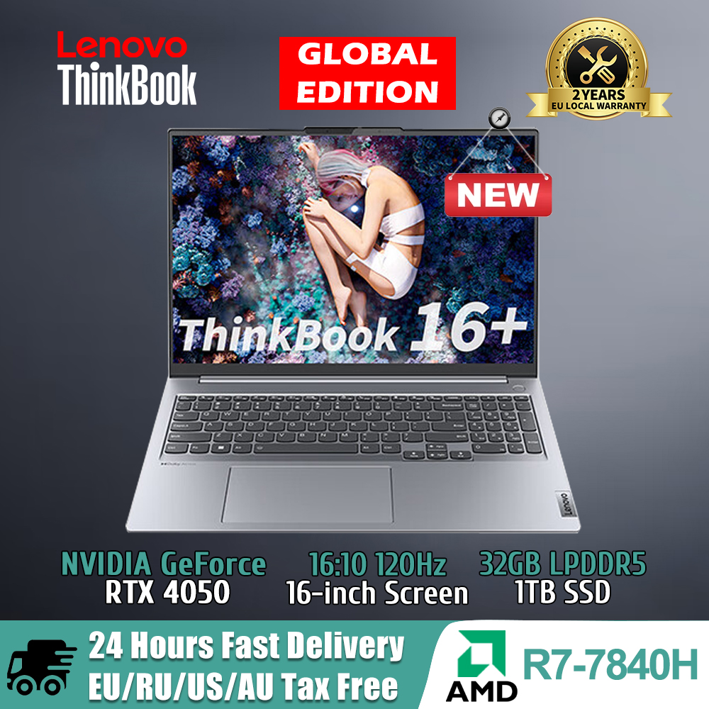 Lenovo Thinkbook 16+ Dizüstü Bilgisayar 2023 AMD Ryzen7 7840H RTX4050 16GB/32GB RAM 512G/1T/2TB SSD 16 inç 2.5k 120Hz Ekran Defter PC