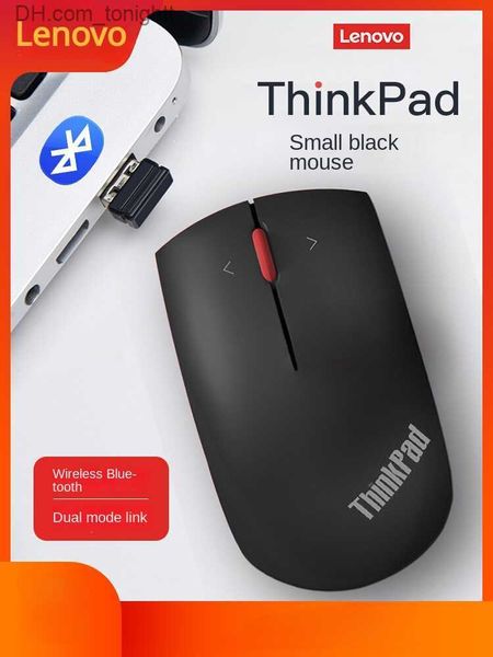 Lenovo ThinkPad pequeño ratón negro fresco bluetooth de modo dual computadora portátil estudiante portátil oficina de negocios ratón inalámbrico Q230825