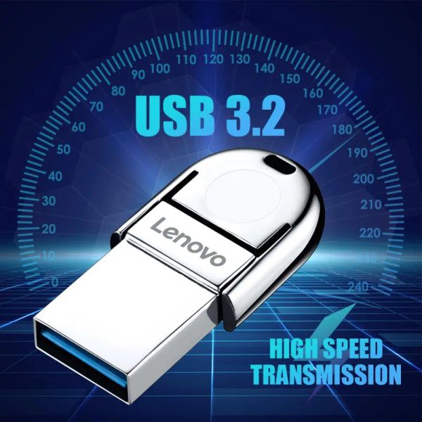 Lenovo Thumb Usb Flash Drives USB 3.0 Pen Drive 128 Go 2 To Stick USB à haute vitesse OTG Type C 2 dans 1 Pendrive Metal Memory Stick