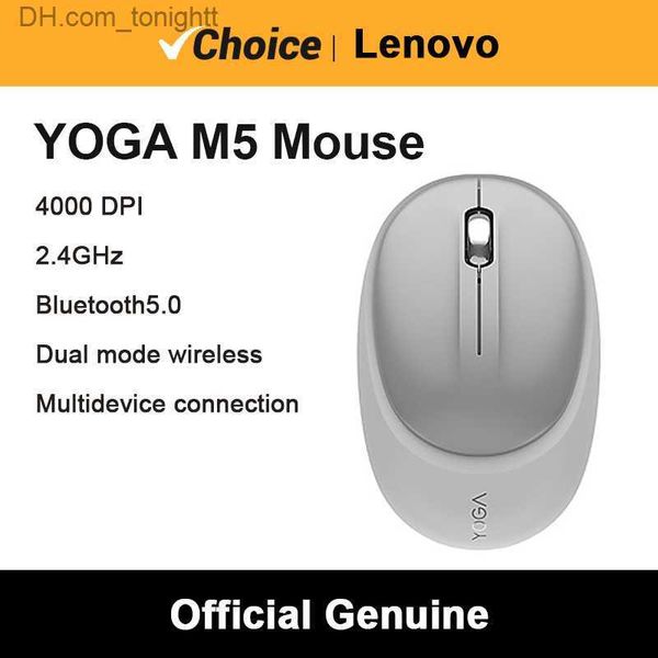 Lenovo Wireless Dual Mouse YOGA M5 con Bluetooth 5.0 2.4GHz 4000DPI Tipo-C 5 minutos de carga rápida Ratón inalámbrico de modo dual Q230825