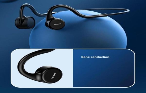 Lenovo X5 Bone Auriculares de conducción Auriculares deportivos Correr Natación IPX7 Auriculares Bluetooth impermeables Auriculares inalámbricos con micrófono36491629