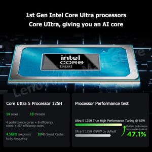 Lenovo Xiaoxin Pro 16 AI 2024 ordinateur portable Intel Ultra 5 125H / 9 185H 16G / 32 Go RAM 1TB SSD 2,5K 120Hz Écran 16 pouces Slim Notebook PC