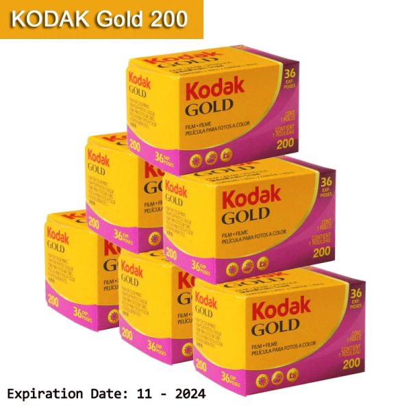 Lens 1/2/3/5/6/10 Roll Kodak Gold 200 35 mm Film 36 Exposition par roll ajustement pour la caméra M35 / M38 (date d'expiration: 11/2024) Film classique
