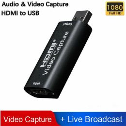 Lens 100 stcs 4K HDMI Video Capture Card Streaming VHS Board Capture USB 2.0 3.0 1080p 30fps Card Grabber Recorder Box Game DVD -camera